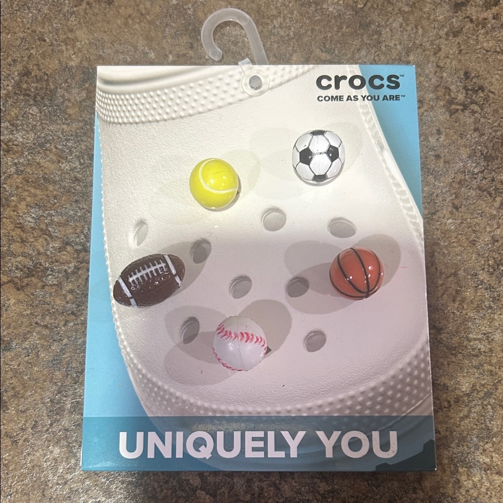 CROCS Sports Jibbitz Charm Set - Yellow, Black, Brown, Red